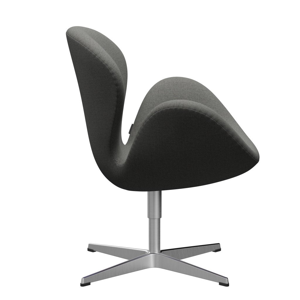 Fritz Hansen Swan Lounge Chair, Satin Brushed Aluminium/Re Wool Taupe/Natural