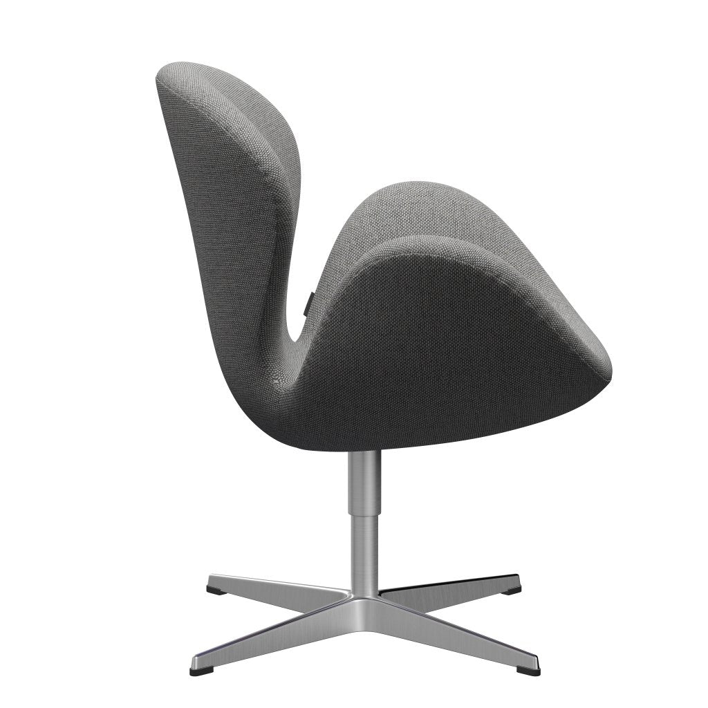 Fritz Hansen Swan Lounge Chair, saténová kartáčovaná hliníková/vlněná vlna bílá/přirozená