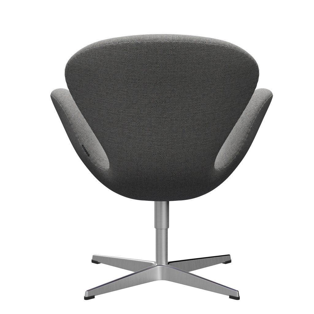 Fritz Hansen Swan Lounge Chair, Satin Brushed Aluminium/Re Wool Wool White/Natural