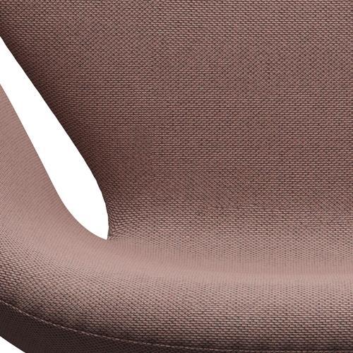 Fritz Hansen Swan Lounge Chair, satén kartáčovaný hliník/re vlna měkká růžová/přirozená