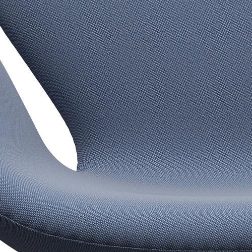 Fritz Hansen Swan Lounge Chair, Satin Brushed Aluminium/Rims Blue/White