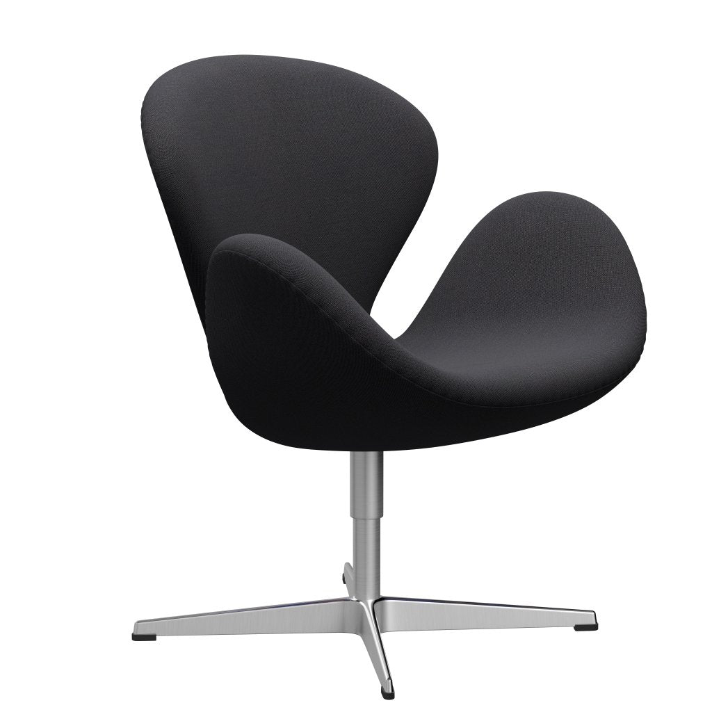 Fritz Hansen Swan Lounge Chair, satén kartáčovaný hliník/ráfky hnědé/tmavě modrá