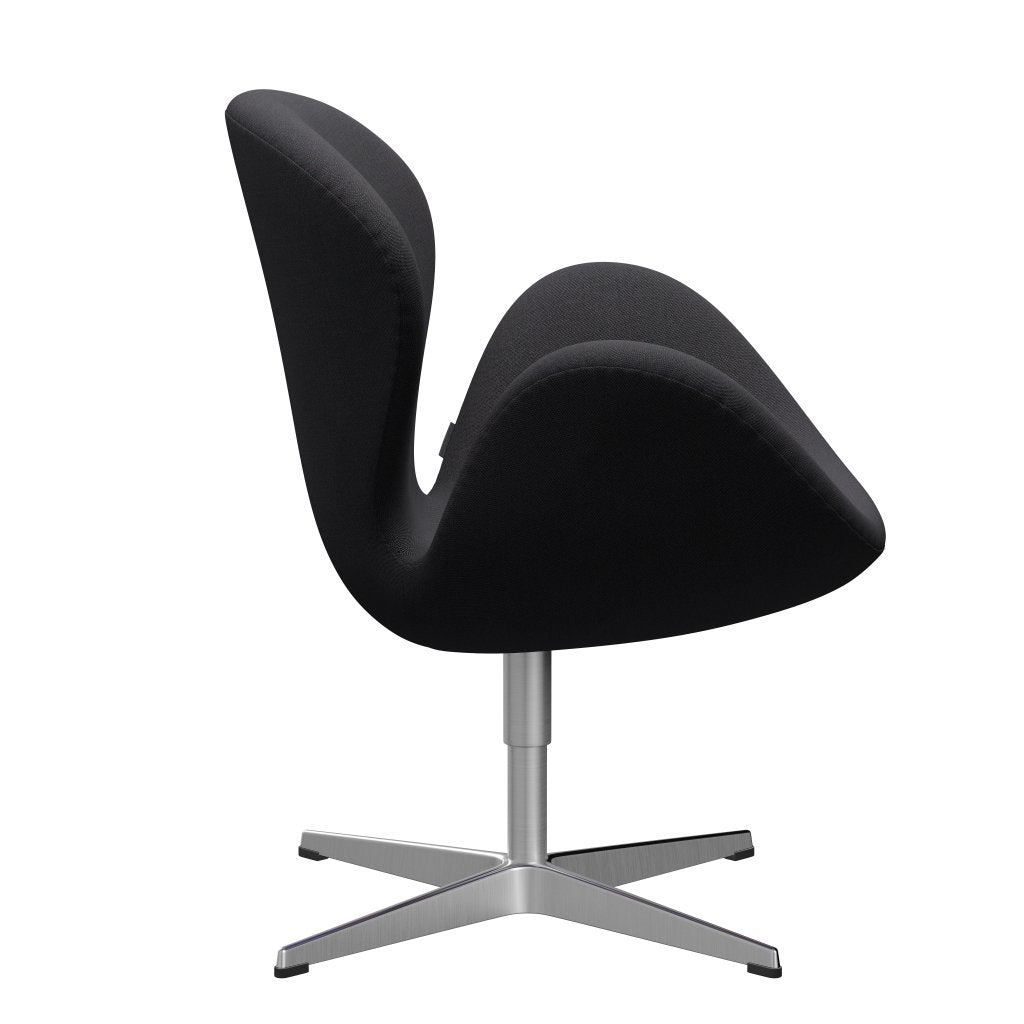 Fritz Hansen Swan Lounge Chair, satén kartáčovaný hliník/ráfky hnědé/tmavě modrá