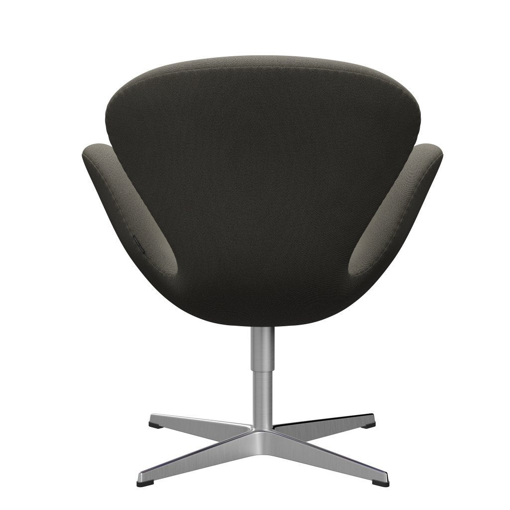 Fritz Hansen Swan Lounge Chair, Satin Brushed Aluminium/Rims Dark Grey/Beige