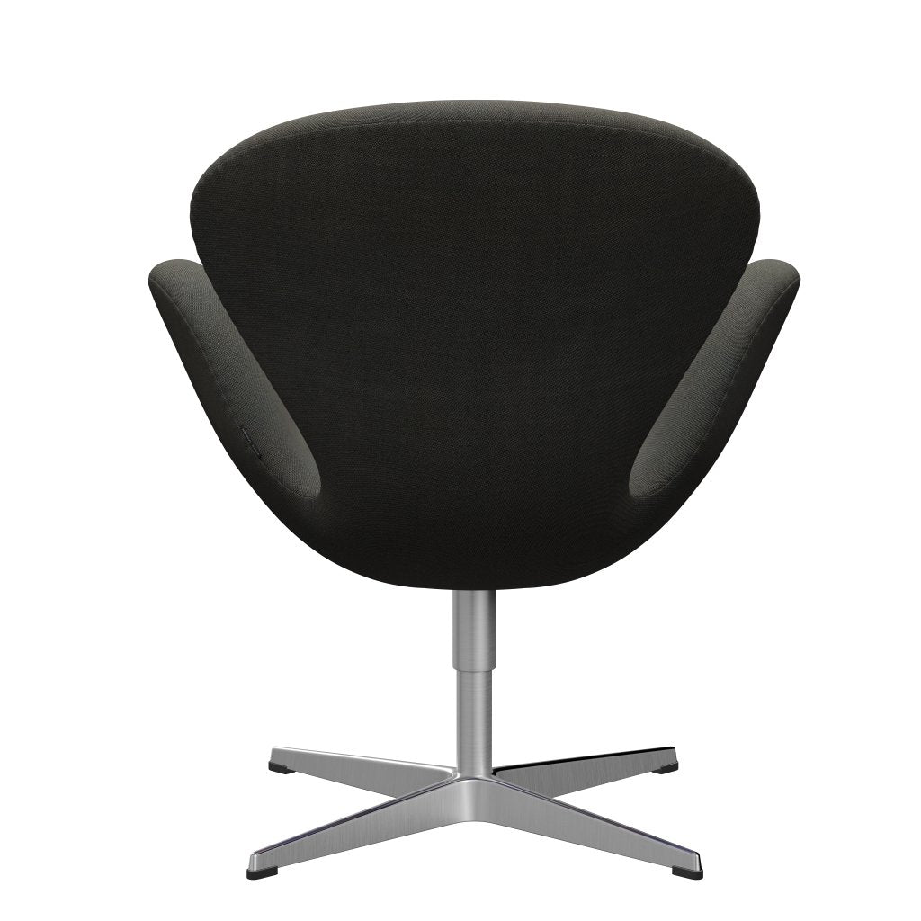 Fritz Hansen Swan Lounge Chair, Satin Brushed Aluminium/Rime Dark Grey/Khaki