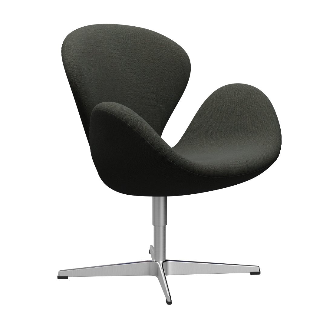 Fritz Hansen Swan Lounge Chair, satén kartáčovaný hliník/rime tmavě šedá/khaki/modrá