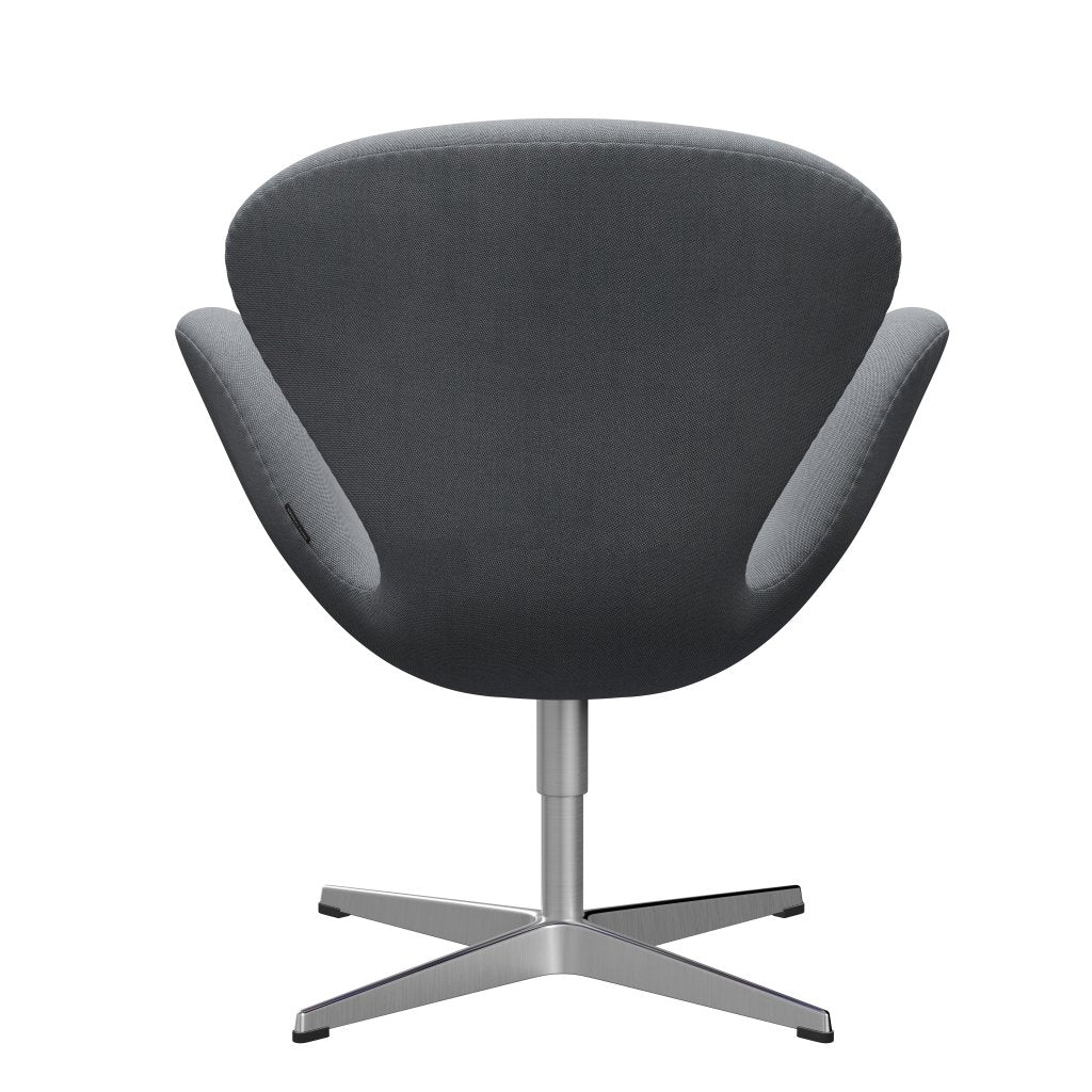 Fritz Hansen Swan Lounge Chair, Satin Brushed Aluminium/Rims Grey/White