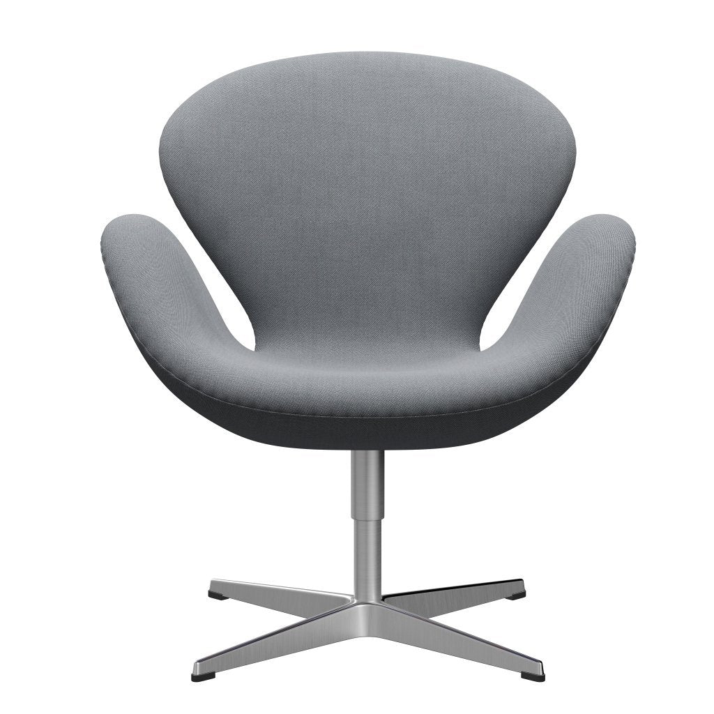 Fritz Hansen Swan Lounge Chair, satén kartáčovaný hliník/ráfky šedé/bílé