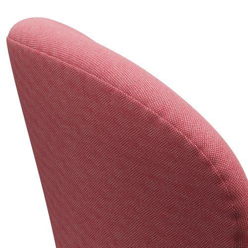 Fritz Hansen Swan Lounge Chair, saténově kartáčovaný hliník/Rime Light Red/White