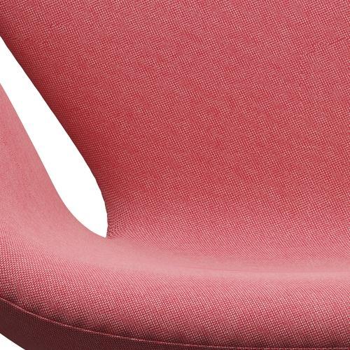 Fritz Hansen Swan Lounge Chair, saténově kartáčovaný hliník/Rime Light Red/White