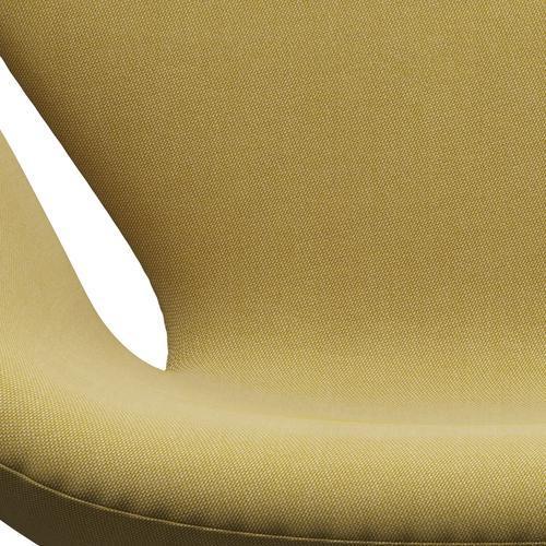 Fritz Hansen Swan Lounge Chair, saténově kartáčovaný hliník/Rime Lime Green/White