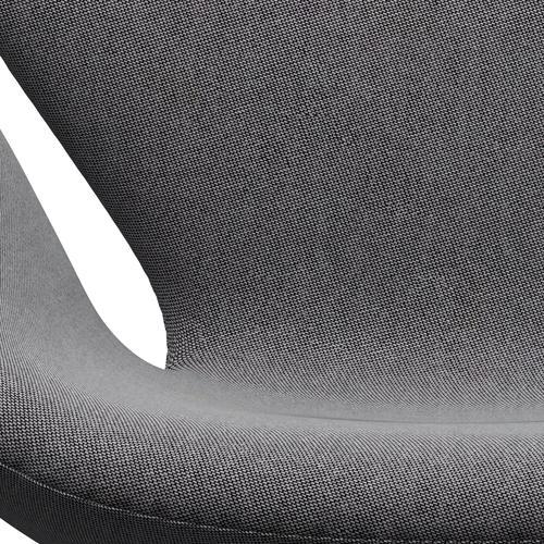 Fritz Hansen Swan Lounge Chair, satén kartáčovaný hliník/rime sůl a pepř