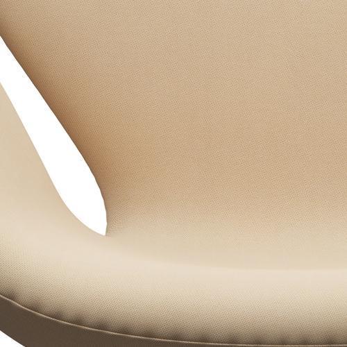 Fritz Hansen Swan Lounge Chair, satén kartáčovaný hliník/ráfky vlněné bílé