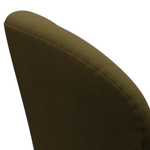 Fritz Hansen Swan Lounge Chair, Satin Brushed Aluminium/Steelcut Army Green