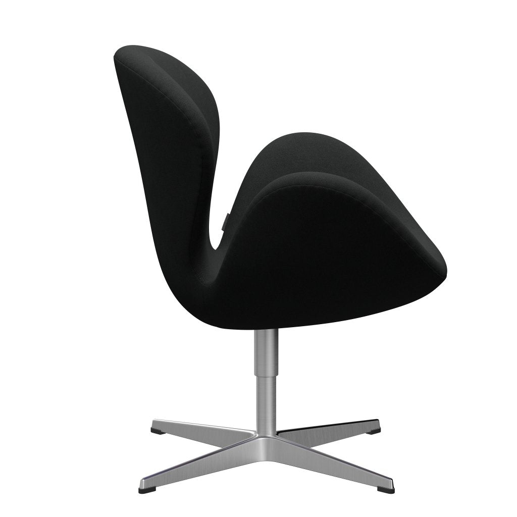 Fritz Hansen Swan Lounge Chair, Satin Brushed Aluminium/Steelcut Dark Brown (380)