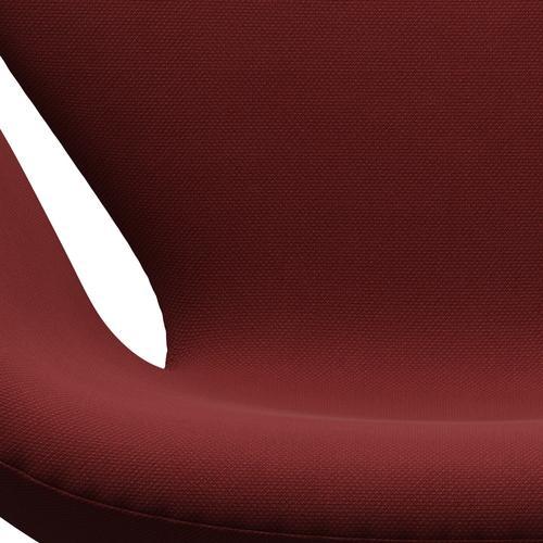 Fritz Hansen Swan Lounge Chair, Satin Brushed Aluminium/Steelcut Dark Red/Blood