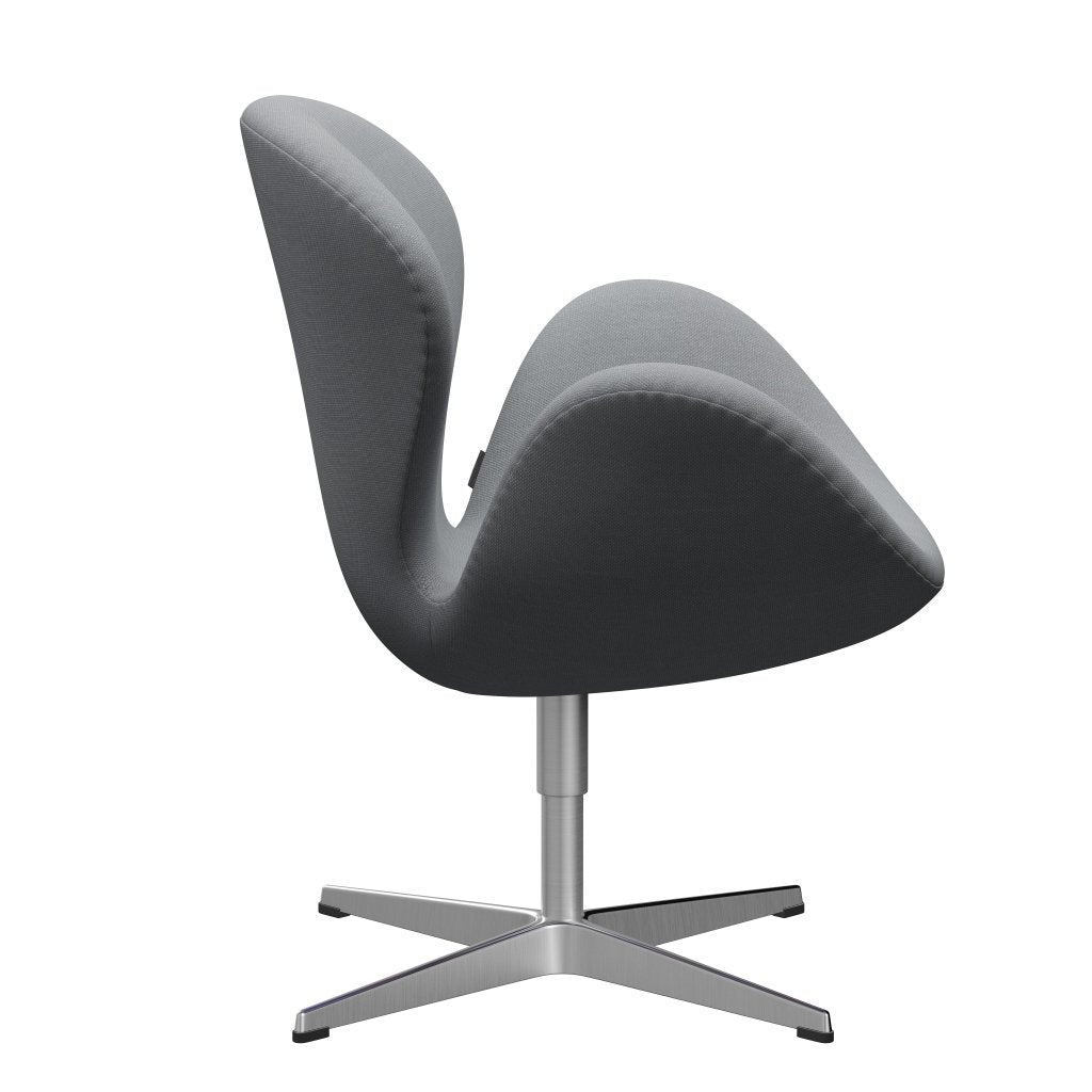 Fritz Hansen Swan Lounge Chair, satén kartáčovaný hliník/Steelcut Light Grey