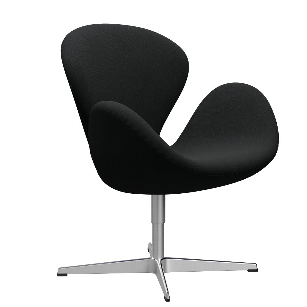 Fritz Hansen Swan Lounge Chair, Satin Brushed Aluminium/Steelcut Black