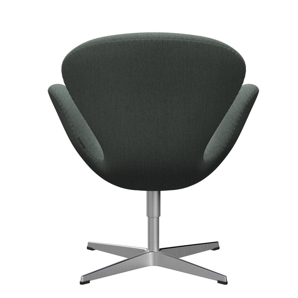 Fritz Hansen Swan Lounge Chair, Satin Brushed Aluminium/Steelcut Trio White/Dark Green