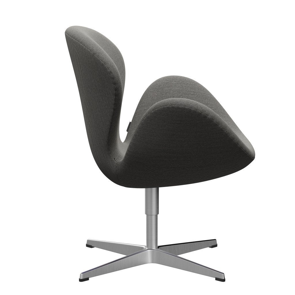 Fritz Hansen Swan Lounge Chair, Satin Brushed Aluminium/Steelcut Trio White/Black