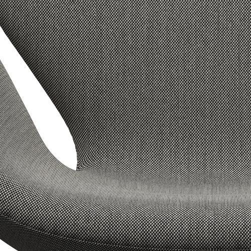 Fritz Hansen Swan Lounge Chair, satén kartáčovaný hliník/Steelcut Trio White/Black