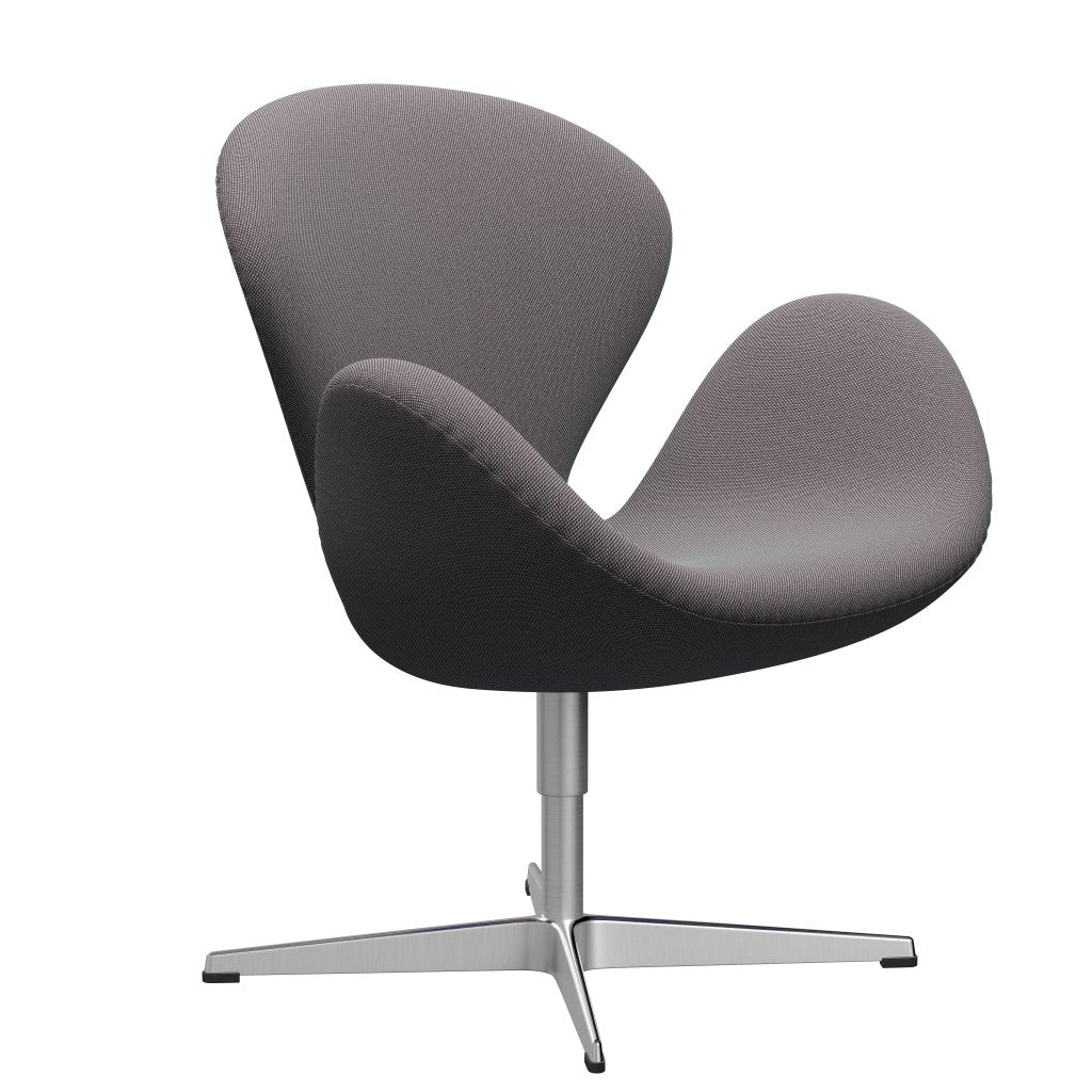 Fritz Hansen Swan Lounge Chair, satén kartáčovaný hliník/Steelcut Trio Soft Blue/Brown/Black