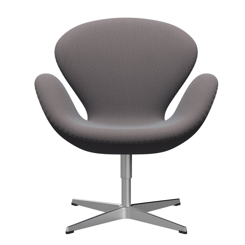 Fritz Hansen Swan Lounge Chair, satén kartáčovaný hliník/Steelcut Trio Soft Blue/Brown/Black