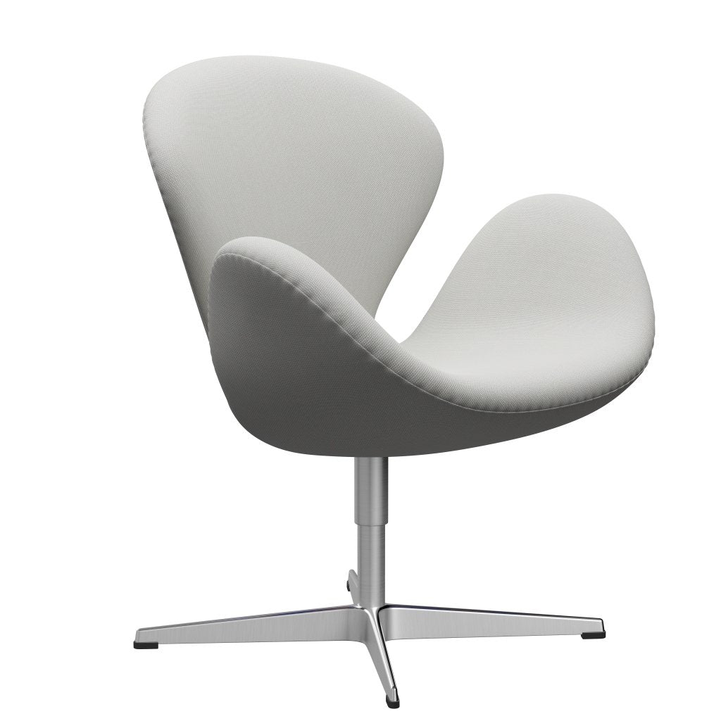 Fritz Hansen Swan Lounge Chair, saténově kartáčované hliníkové/Steelcut trio Delicate Mint Green