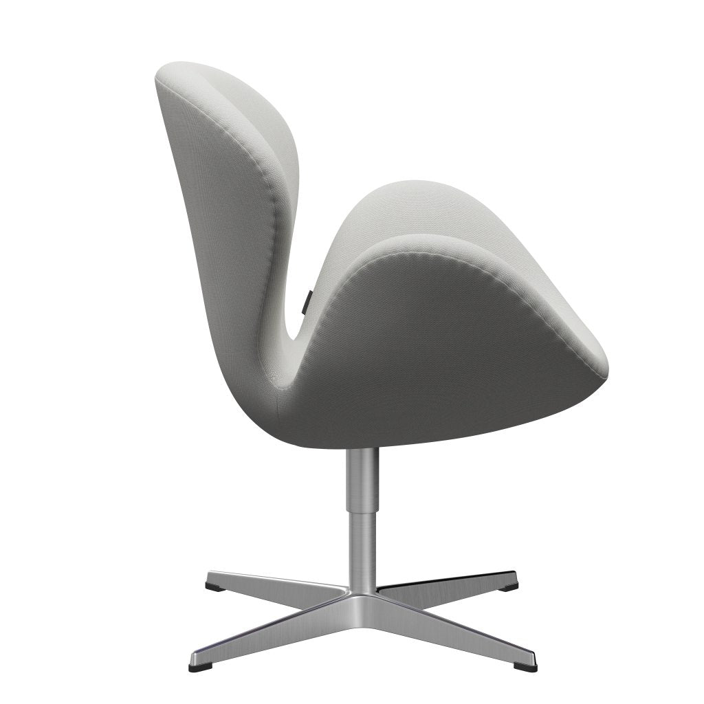 Fritz Hansen Swan Lounge Chair, saténově kartáčované hliníkové/Steelcut trio Delicate Mint Green