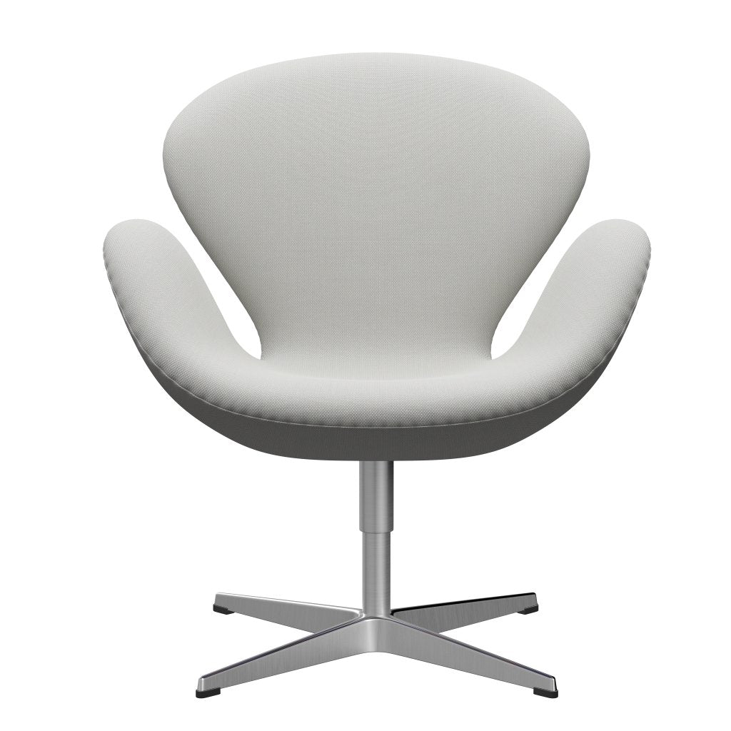 Fritz Hansen Swan Lounge Chair, saténově kartáčované hliníkové/Steelcut trio Delicate Mint Green