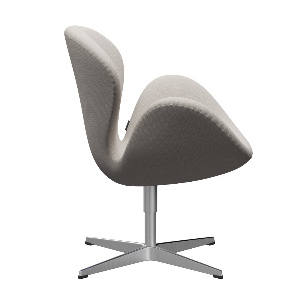 Fritz Hansen Swan Lounge Chair, saténová kartáčovaná hliníková/ocelářská vlna bílá