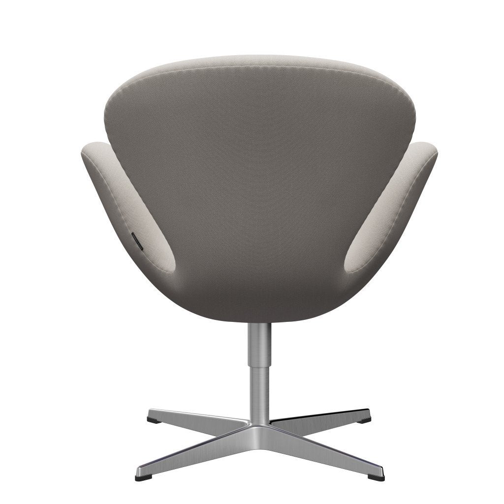 Fritz Hansen Swan Lounge Chair, saténová kartáčovaná hliníková/ocelářská vlna bílá