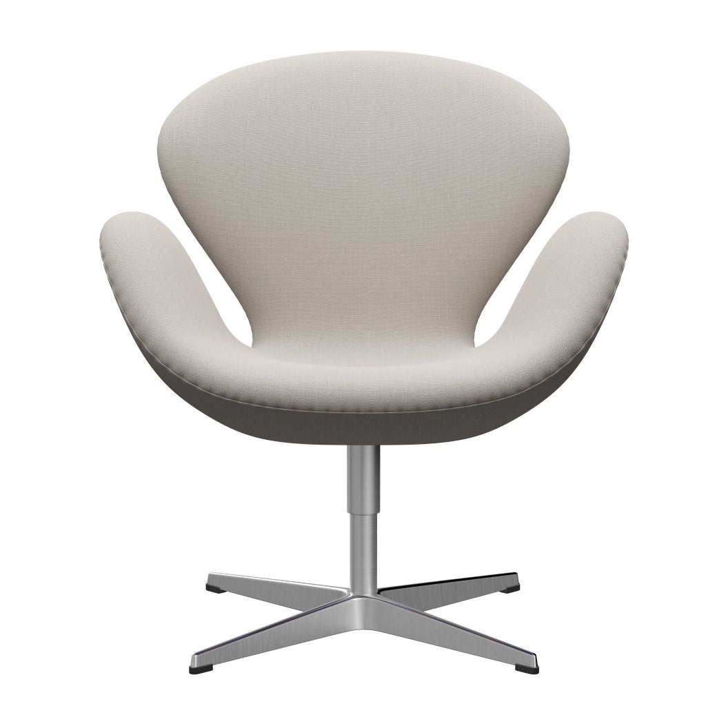 Fritz Hansen Swan Lounge Chair, Satin Brushed Aluminium/Steelcut Wool White