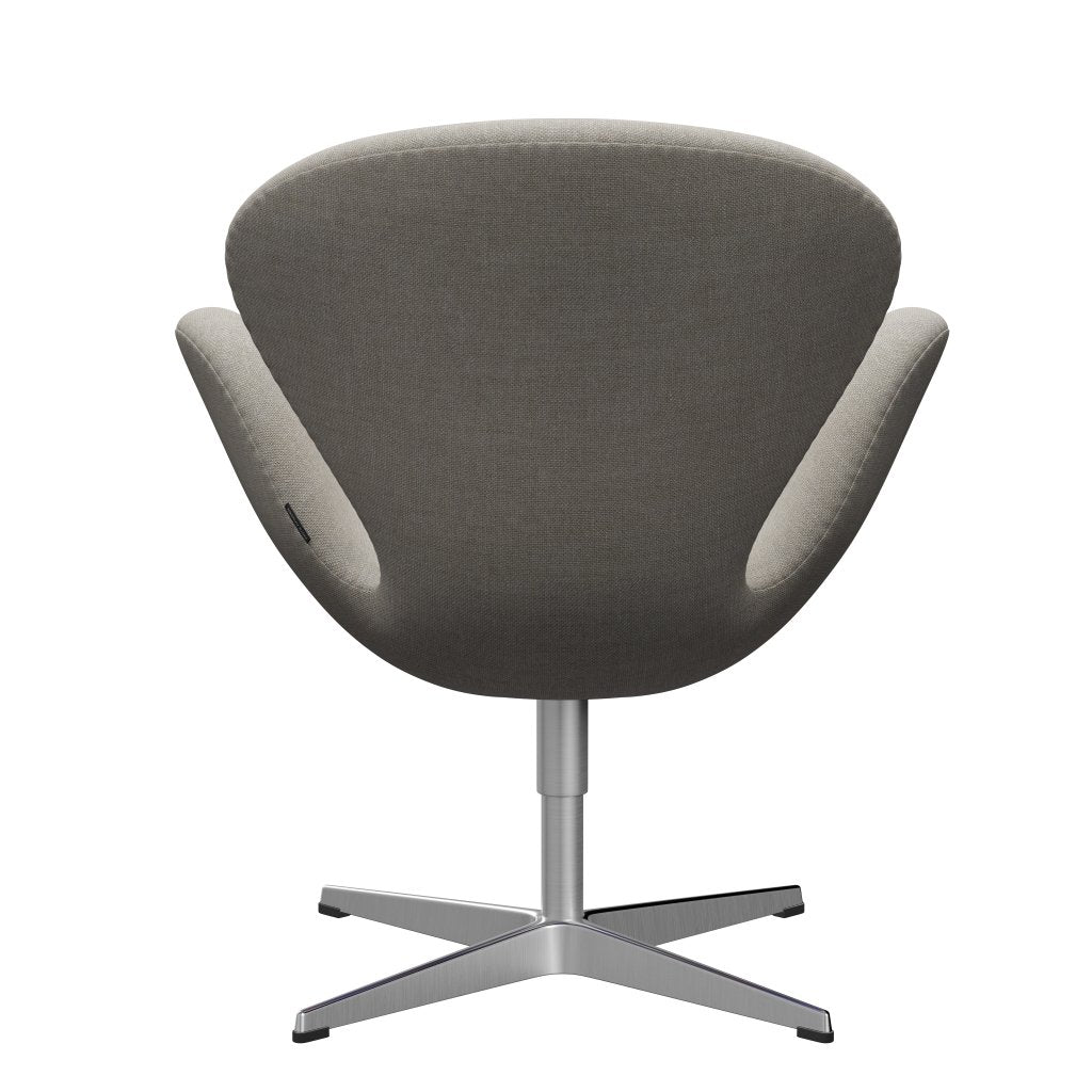 Fritz Hansen Swan Lounge Chair, Satin Brushed Aluminium/Sunniva Beige