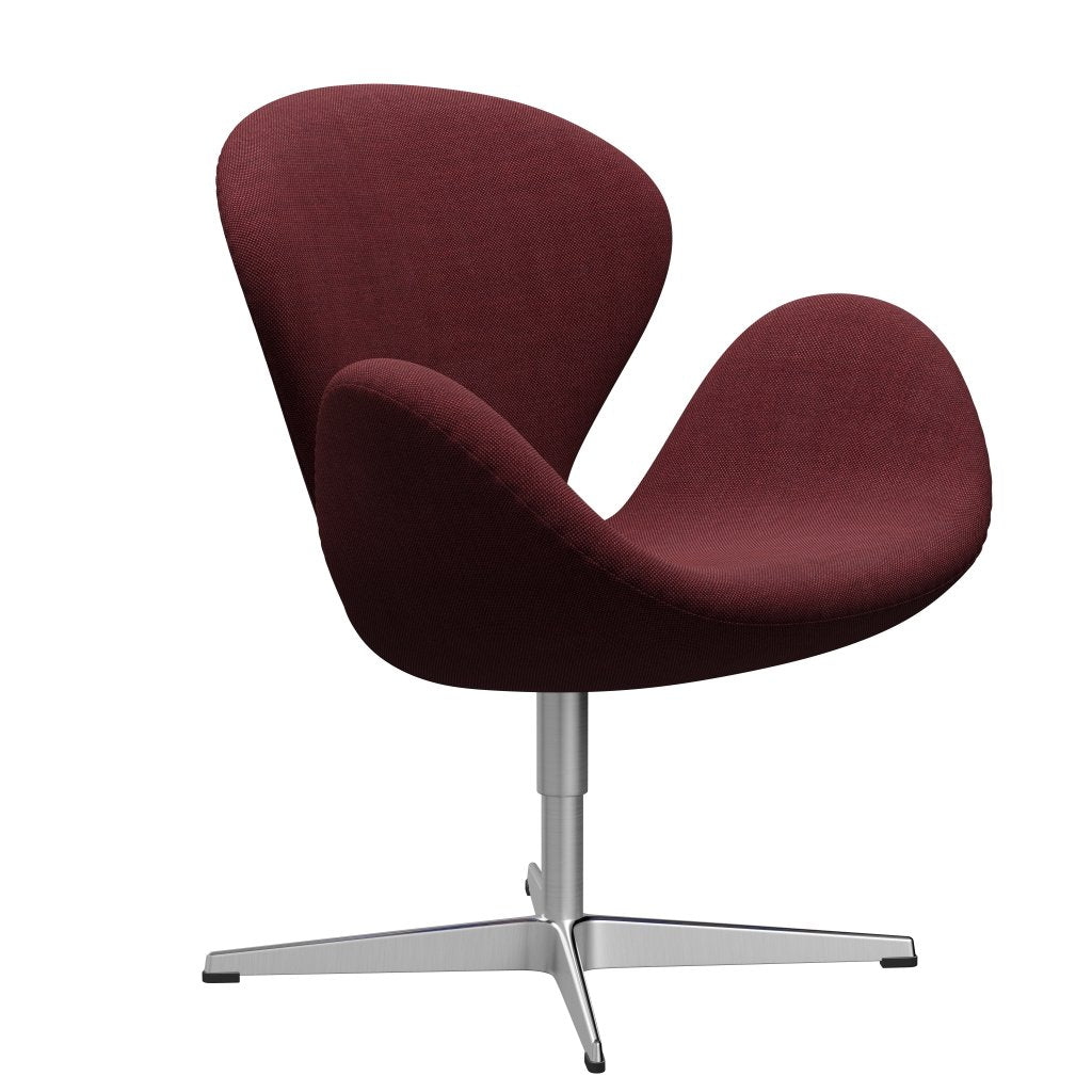 Fritz Hansen Swan Lounge Chair, satén kartáčovaný hliník/Sunniva Burgundsko