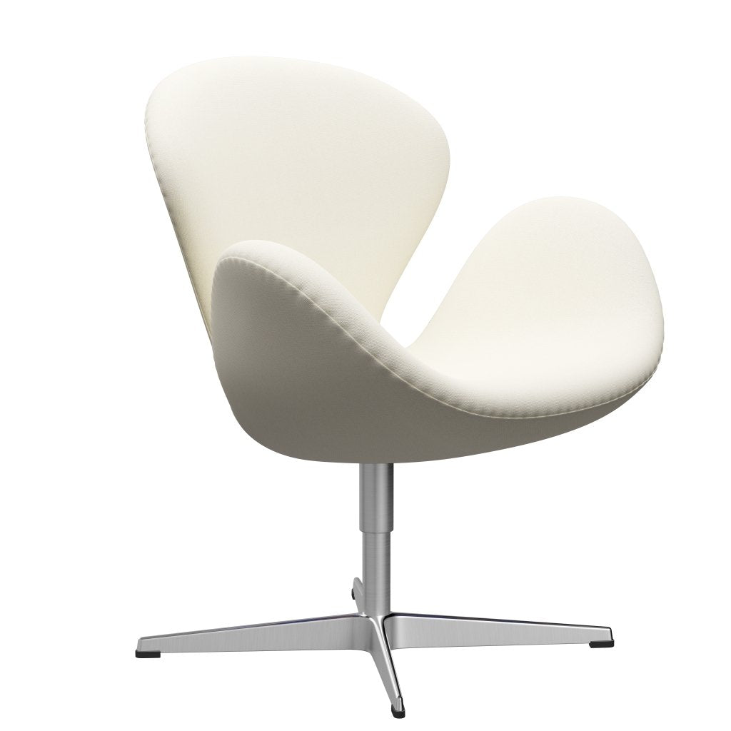 Krtz Hansen Swan Lounge Chair, satén kartáčovaný hliník/sunniva crème