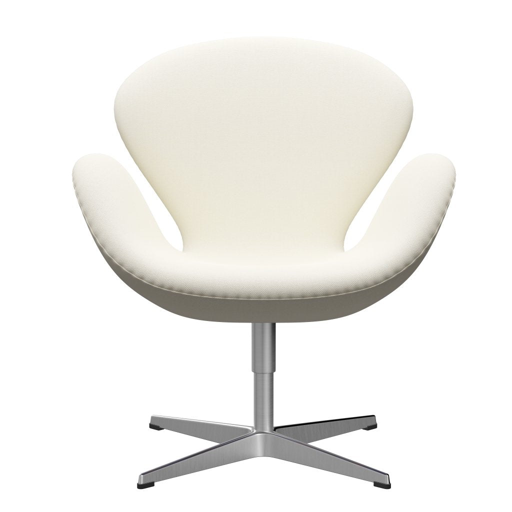 Krtz Hansen Swan Lounge Chair, satén kartáčovaný hliník/sunniva crème