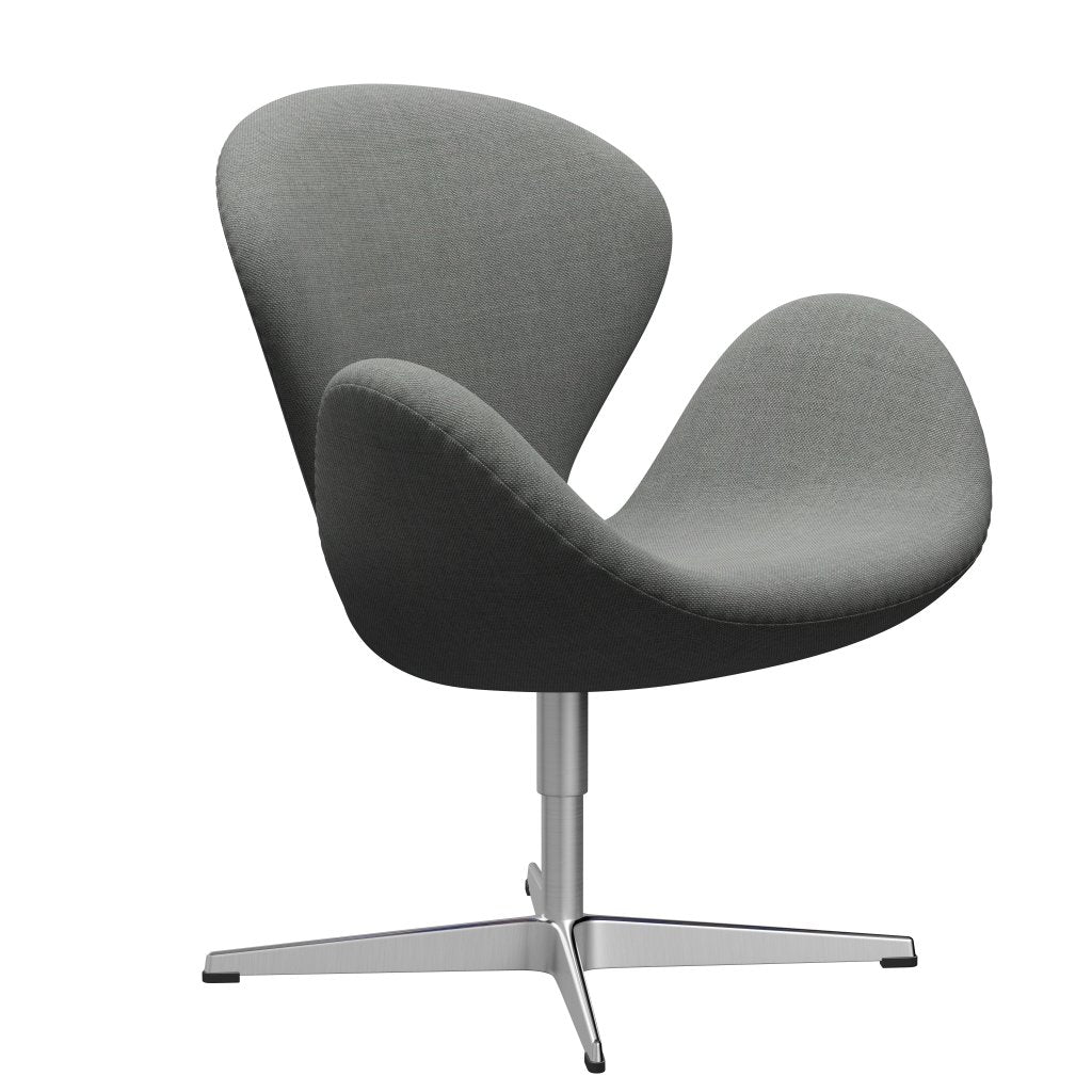 Fritz Hansen Swan Lounge Chair, satén kartáčovaný hliník/sunniva šedá