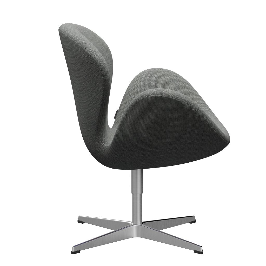 Fritz Hansen Swan Lounge Chair, satén kartáčovaný hliník/sunniva šedá