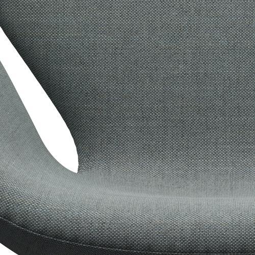 Fritz Hansen Swan Lounge Chair, saténová kartáčovaná hliník/Sunniva šedá/světle zelená