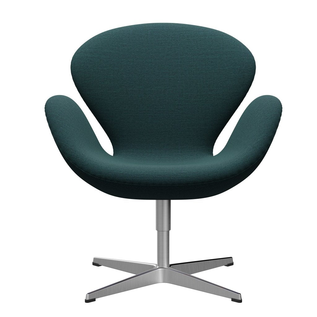 Fritz Hansen Swan Lounge Chair, satén kartáčovaný hliník/Sunniva Green/Grey