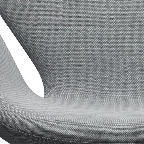 Fritz Hansen Swan Lounge Chair, satén kartáčovaný hliník/sunniva světle šedá/světle modrá