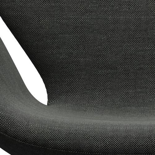 Fritz Hansen Swan Lounge Chair, Satin Brushed Aluminium/Sunniva Light Grey/Dark Grey