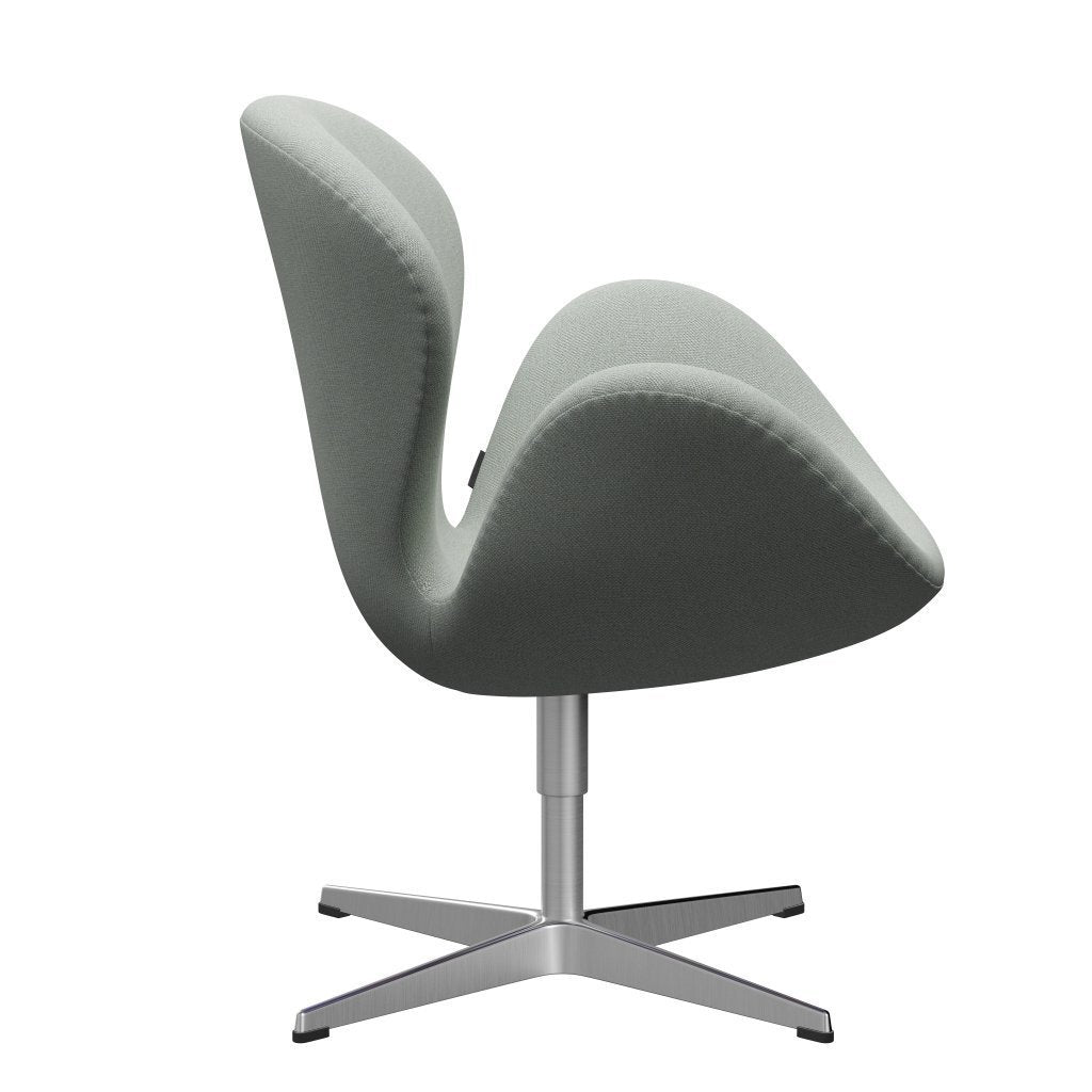 Fritz Hansen Swan Lounge Chair, satén kartáčovaný hliník/Sunniva Mint Green