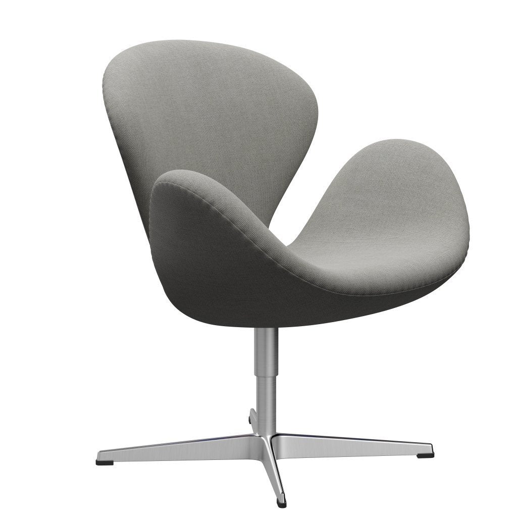 Fritz Hansen Swan Lounge Chair, satén kartáčovaný hliník/Sunniva písek/světle šedá