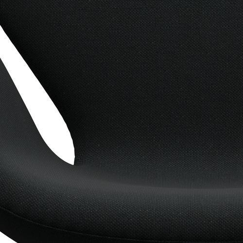 Fritz Hansen Swan Lounge Chair, saténová kartáčovaná hliník/Sunniva Black (193)