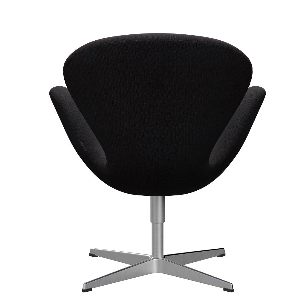 Fritz Hansen Swan Lounge Chair, saténová kartáčovaná hliník/Sunniva Black (683)