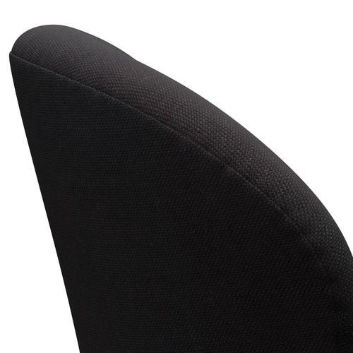 Fritz Hansen Swan Lounge Chair, saténová kartáčovaná hliník/Sunniva Black (683)