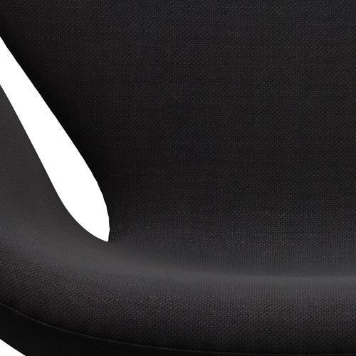 Fritz Hansen Swan Lounge Chair, saténová kartáčovaná hliník/Sunniva Black (683)