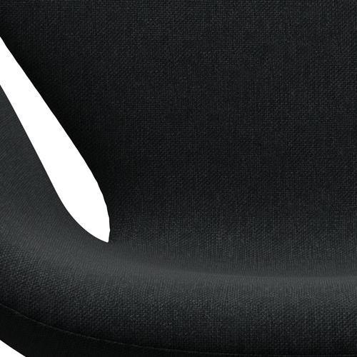 Fritz Hansen Swan Lounge Chair, Satin Brushed Aluminium/Sunniva Black/Dark Grey